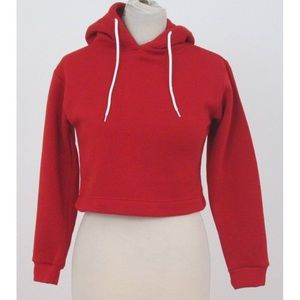 NWOT Red Cropped Hoodie